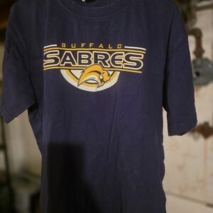 NHL Buffalo Sabres Navy T‑Shirt with Yellow Logo